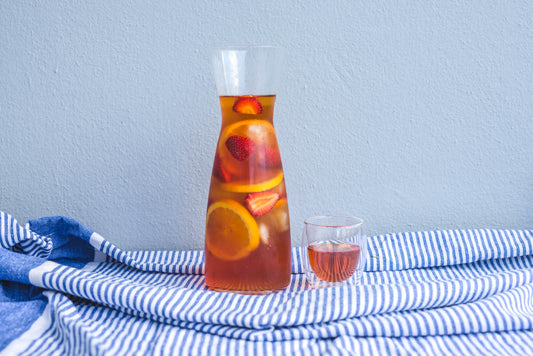 Rooibos ice tea with Ginger, Orange and Strawberries