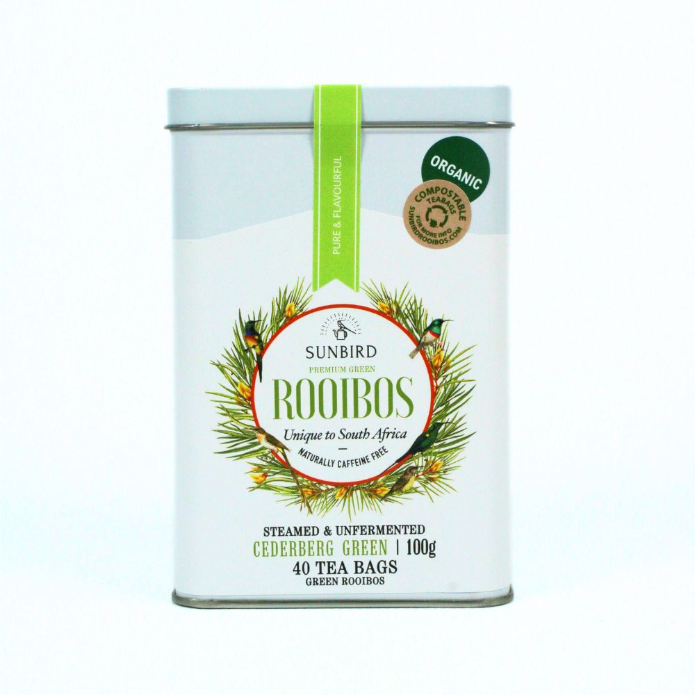 Cederberg Green Rooibos • Organic Rooibos Tin 100g • Single Origin • Sunbird Rooibos