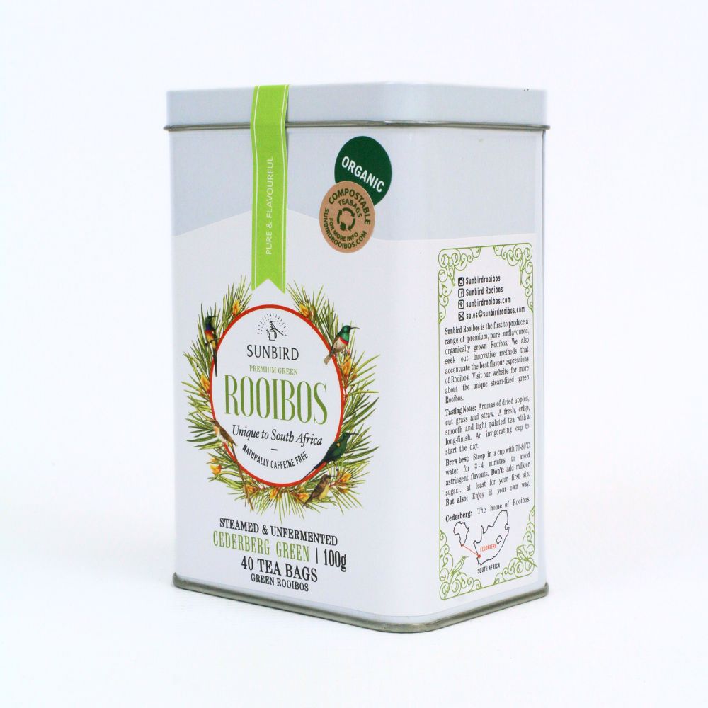 Cederberg Green Rooibos • Organic Rooibos Tin 100g • Single Origin • Sunbird Rooibos