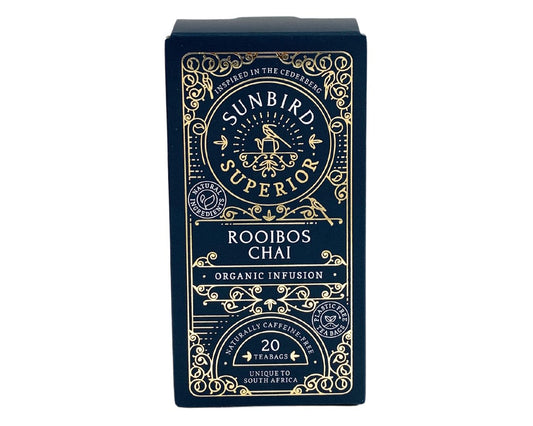Organic Chai Rooibos 50g • 20 Compostable Teabags • Sunbird Rooibos Superior