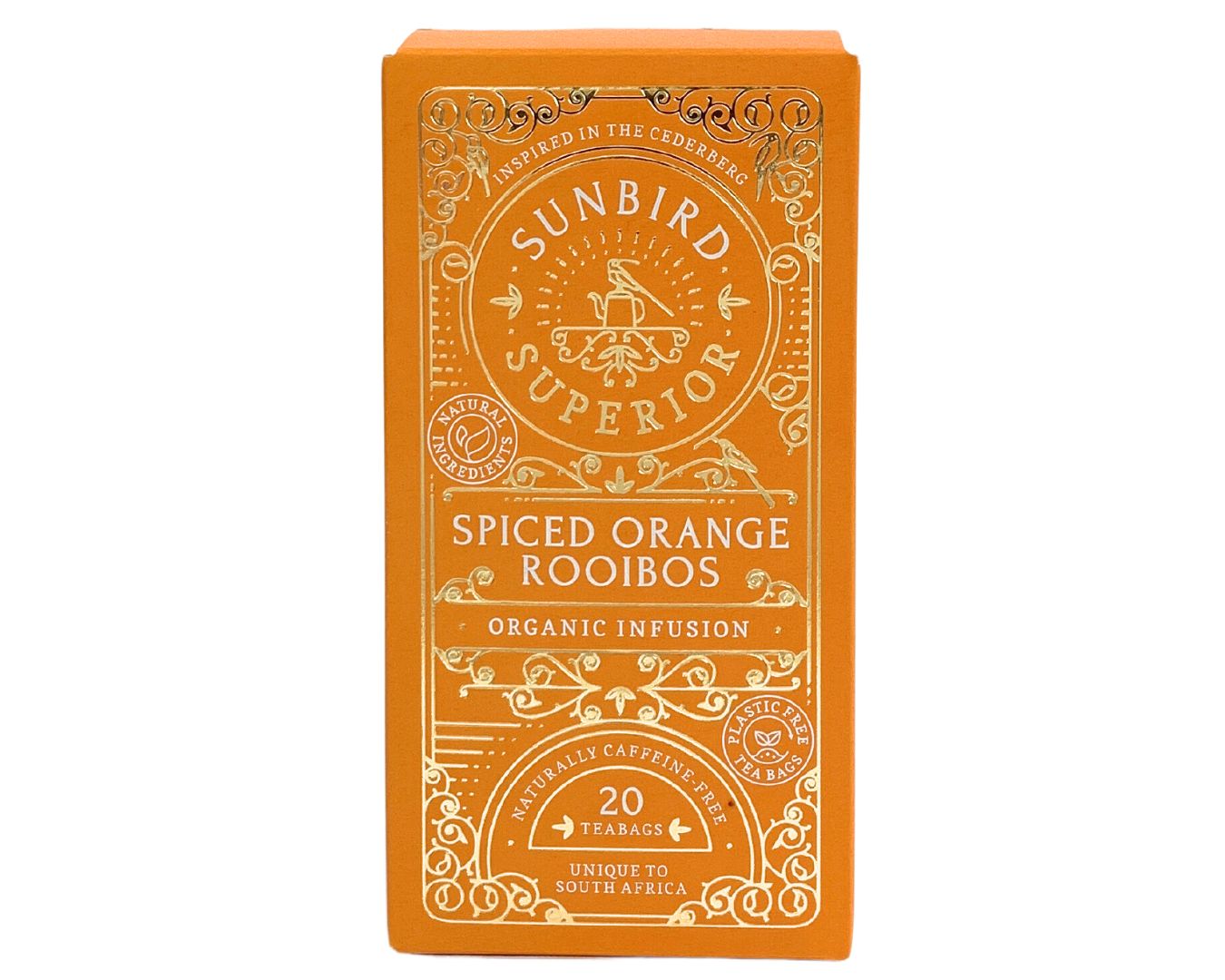 Organic Spiced Orange Rooibos 50g • 20 Compostable Teabags • Sunbird Rooibos Superior