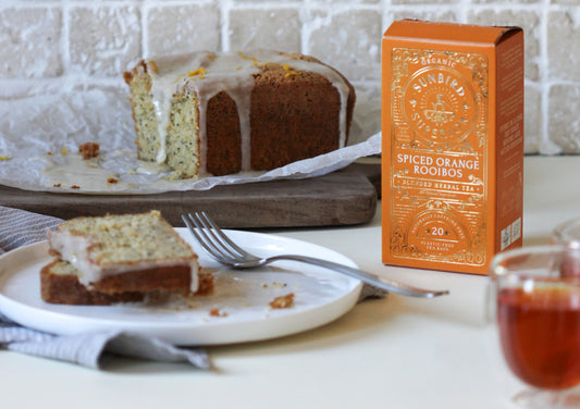 Spiced Orange and Poppyseed Cake with Ginger Icing and Orange Zest