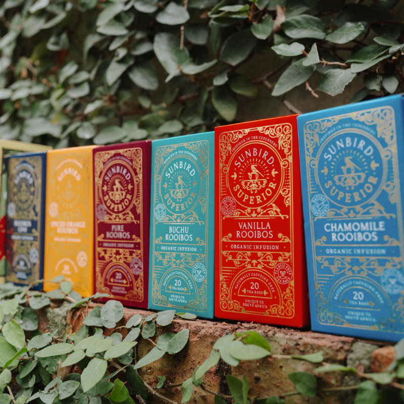 Sunbird Rooibos Superior range of premium healthy and flavourful Rooibos tea