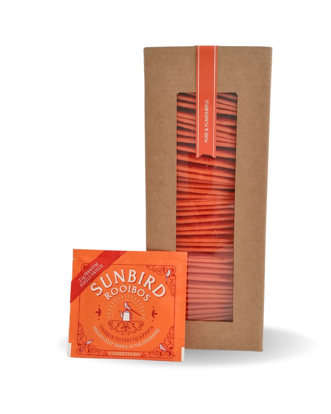 Individually Wrapped and Tagged Rooibos Sachets • 100g (40 sachets)