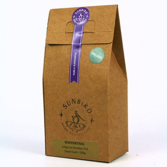 Sunbird Rooibos Wupperthal Organic Rooibos in a recyclable box