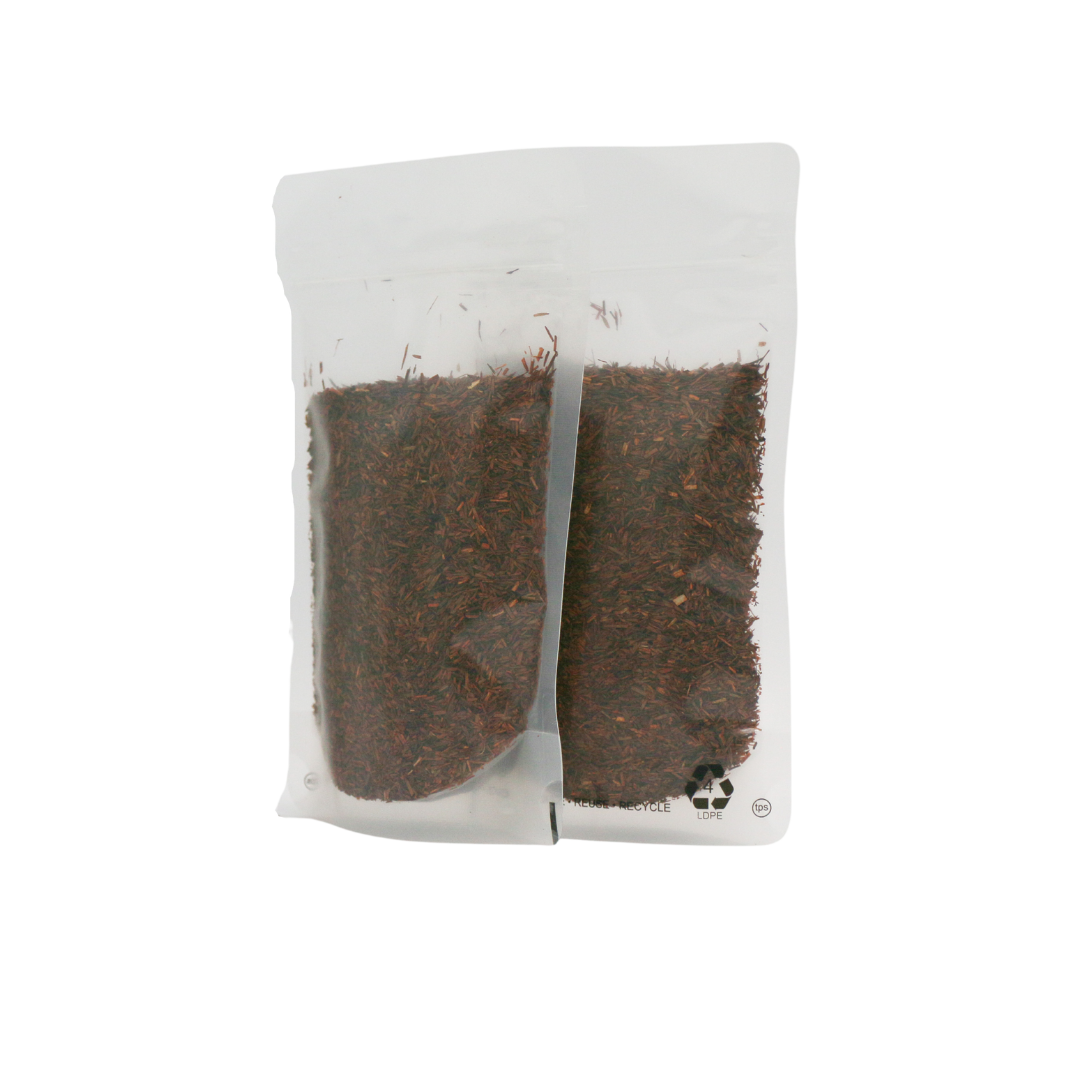 single origin loose leaf rooibos in recyclable pouches